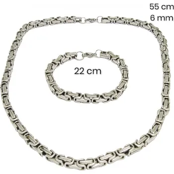 Souprava šperků Ocelový náhrdelník+náramek 23757200