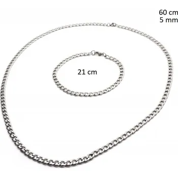 Souprava šperků Ocelový náhrdelník + náramek 23996801