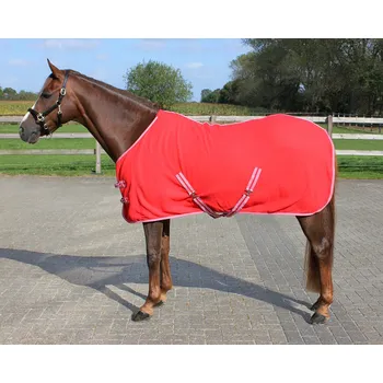 Vybavení pro koně Odpocovací deka QHP - s křížovým zapínáním, červená, 130 cm