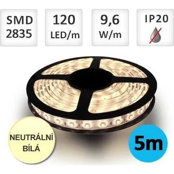Žárovka LED21 LED pásek 5m 9,6W/m 120ks/m 2835 NEUTRÁLNÍ