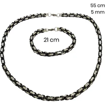 Souprava šperků Ocelový náhrdelník+náramek 23732200