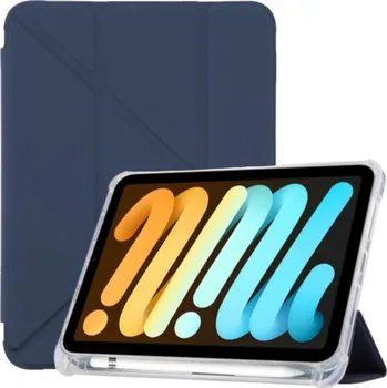 Pouzdro na mobilní telefon Pouzdro s origami stojánkem a prostorem na Apple Pencil pro iPad mini 6 / mini 7 - tmavě modré