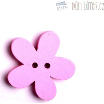 Dřevěný dekorační knoflík, růžový