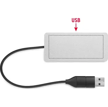 USB hub USB rozbočovač s 20cm kabelem Laserové gravírování (max. 1 barva, 30x70mm) 1 barva 5 SIDE 3