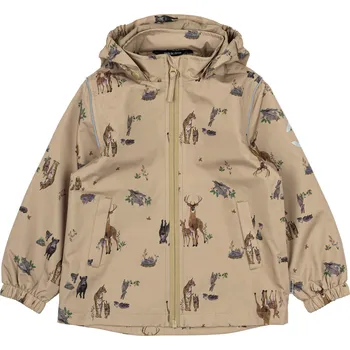 Dívčí bunda Lehká dětská přechodová bunda odolná proti větru a dešti hnědá se vzorem Mikk-Line 16232 Velikost: 122