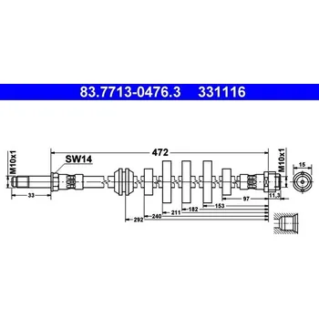 Brzdová hadice Brzdová hadice ATE 83.7713-0476.3