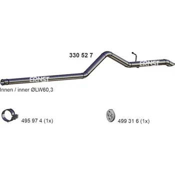 Výfukový systém Výfuková trubka ERNST 330527
