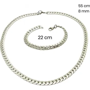 Souprava šperků Ocelový náhrdelník + náramek 23906400