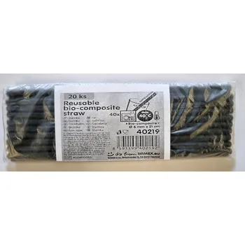 Příbor Slámka (bio-kompozit) černá O6mm x 21cm [20 ks]