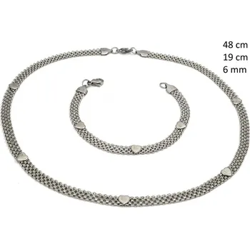 Souprava šperků Ocelový náhrdelník + náramek 24318201