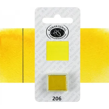 Vodová barva Akvarelová barva Roman Szmal AQUARIUS, půlpánvička - žlutá Barva: 206 – Hansa Yellow Medium