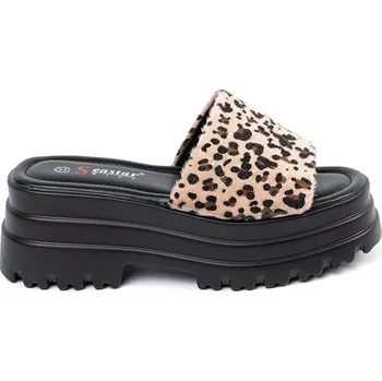 Dámské pantofle Dámské nazouváky na platformě se zvířecím vzorem JH536P-LEO Velikost: 37