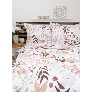 Povlečení MKLuzkoviny.cz Elvíra fialové 140 x 200, 70 x 90 cm nitěné knoflíky