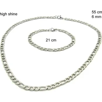 Souprava šperků Ocelový náhrdelník + náramek 23989000