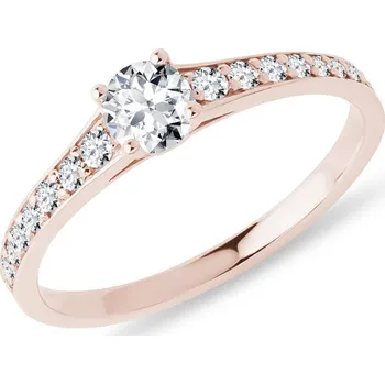 Prsten Briliantový prsten v růžovém 14k zlatě KLENOTA