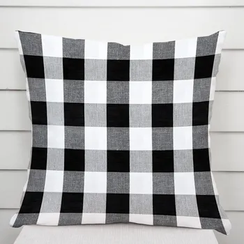 Povlak na dekorativní polštářek Bavlněný povlak na polštář Olivia OL-004 Černo-bílá kostka velká 40 x 60 cm