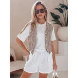 Bílé dámské látkové šortky se zavazováním RELAX TIME SY0462 Velikost: L