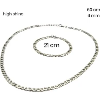 Souprava šperků Ocelový náhrdelník + náramek 23970600