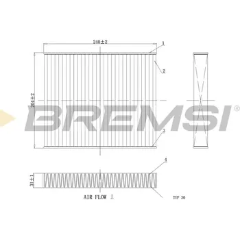 Kabinový filtr Filtr vzduchu v interiéru BREMSI FC0449C