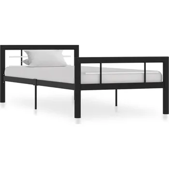 Nábytek vidaXL Rám postele černobílý kov 100 x 200 cm