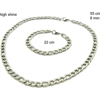 Souprava šperků Ocelový náhrdelník + náramek 23989200