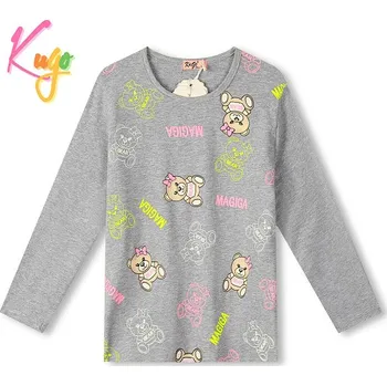 Dívčí tričko DÍVČÍ TRIČKO šedé Kugo KC9993 (Dívčí tričko dlouhý rukáv)