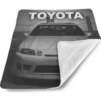 deka Sablio Dětská deka pro miminko Bílé sportovní auto - 80x100 cm