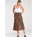 Hnědá dámská midi sukně se zvířecím vzorem M1087 Pattern 187 Velikost: S/M