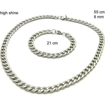 Souprava šperků Ocelový náhrdelník + náramek 23989400