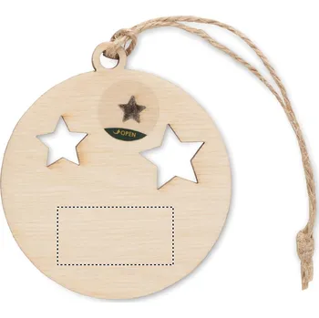 Vánoční ozdoba Dřevěná ozdoba, koule LASEROVÉ GRAVÍROVÁNÍ (MAX. 1 BARVA, 15X30MM) 1 barva 5 SIDE 1