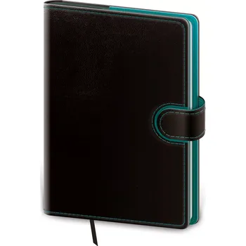 Zápisník Linkovaný zápisník Flip L černo/petrolejový