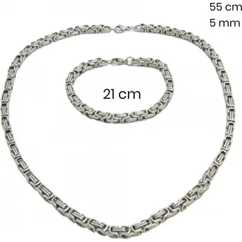 Souprava šperků Ocelový náhrdelník+náramek 23757101