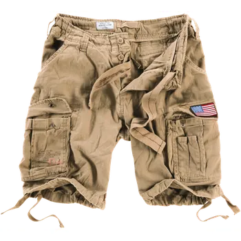 Pánské kalhoty Kalhoty krátké Airborne Vintage Shorts Patch béžové 3XL