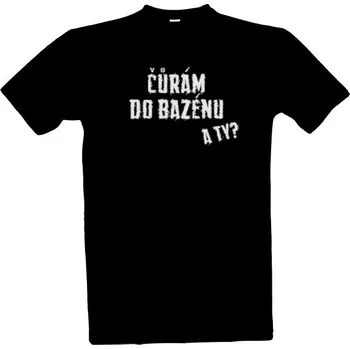 Tričko s potiskem Čůrám do bazénu a ty? - bílá pánské