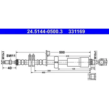 Brzdová hadice Brzdová hadice ATE 24.5144-0500.3