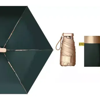 Deštník Skládací cestovní mini deštník Luxury Gold Zelený