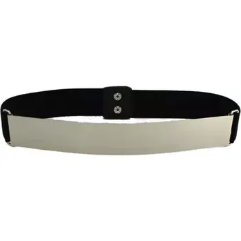 Opasek Stříbrný široký kovový dámský pásek černý