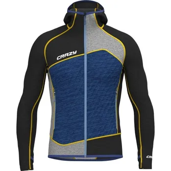 Pánská mikina Crazy mikina Resolution Light - pánská - černá/modrá/žlutá Velikost: L