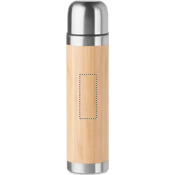 Termoska Termoláhev v bambusu 10 BOTTLE BACK, 65x25mm Tamponový tisk, 1 barva