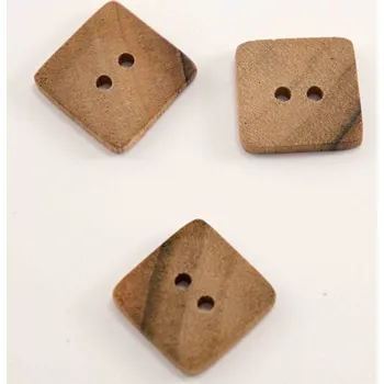 Knoflík Dírkový dřevěný knoflík - přírodní tmavší - rozměr 1,7 cm x 1,7 cm