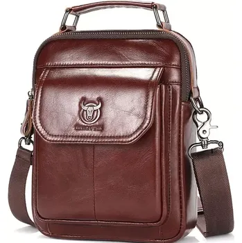 Bullcaptain pánská kožená taška Corum Hnědá 4L
