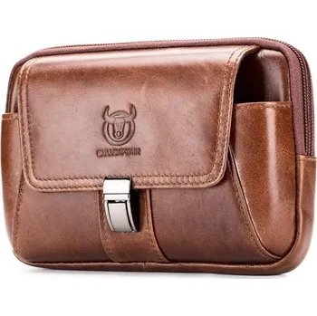 Ledvinka Bullcaptain kožená taška na pásek Linner Hnědá