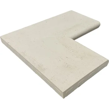 Venkovní dlažba Lem bazénový vnitřní roh Presbeton VERTO reliéfní slonovinová 600×600×45 mm