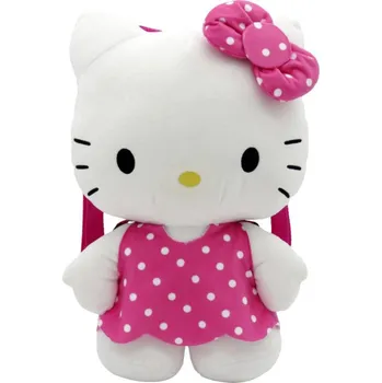 Dětský batoh PLYŠ Batůžek 3D postavička kočička Hello Kitty růžový 25x35cm