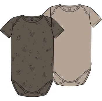 Kojenecký body KOJENECKÉ BODY MIKK-LINE S HŘÍBKY 2 KS, CHOCOLATE CHIP Velikost: 74