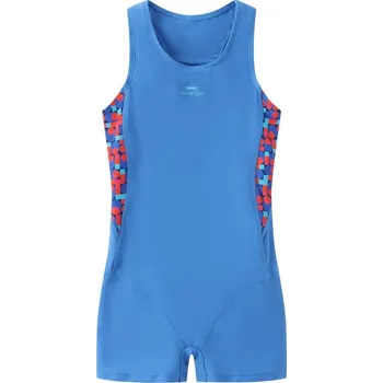 Dívčí plavky Slazenger PL Boyleg Junior Girls Blue/Blue 11-12 let