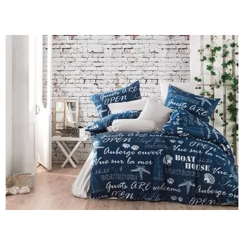 Povlečení Bavlněné povlečení Lodě modré 140x200, 70x90cm