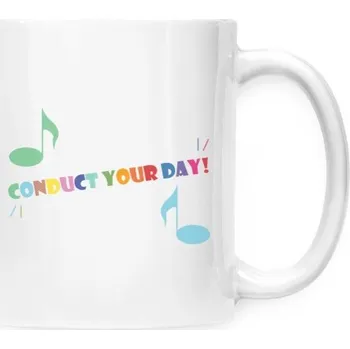 Hrnek malý bílý s potiskem diriguj svůj den!