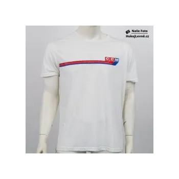 Pánské tričko Triko CCM Vintage Retro Block Tee SR - Bílé, Velikost SR M (175 - 180 cm)