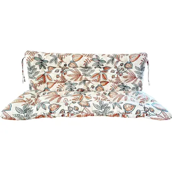 Zahradní nábytek Polstr a opěrka na zahradní houpačku - 130 cm - skořicovopetrolejové listy - 130 cm